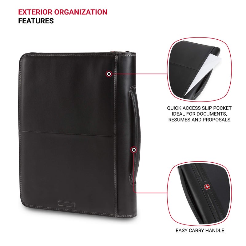 Wenger Concept Zippered Padfolio Envelope Card Holder, Black - Image 3